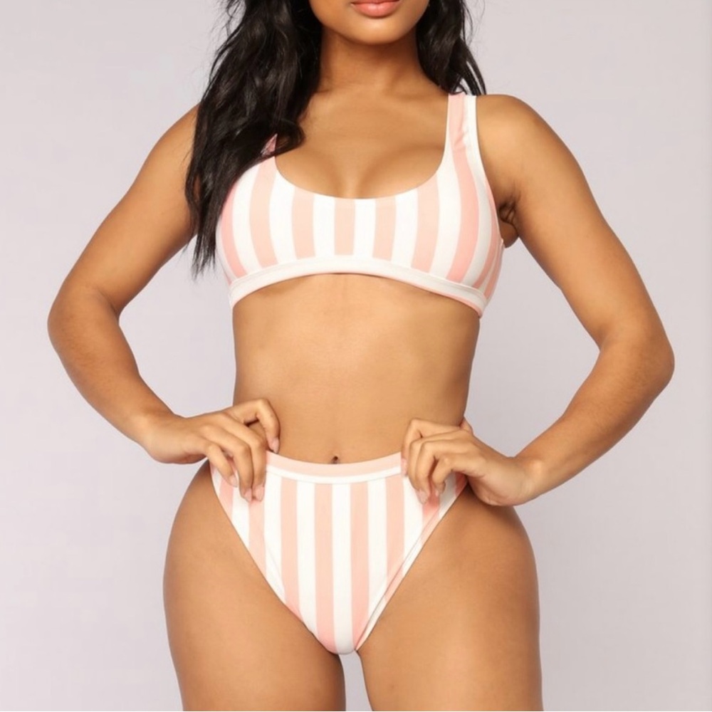 Y2K Fashion Nova Striped Bikini Set